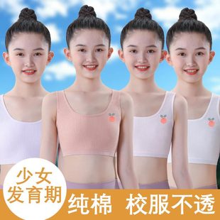 7-14 Years Old Girls' Underwear Developmental Children's Underwear Cotton Vest Breathable Double Layer Anti-bump Girl Bra