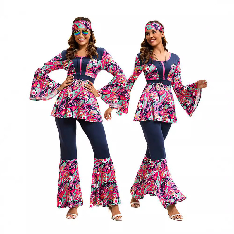 New Export Carnival Couple Outfits 70 and 80S Retro Hippie Disco Dance Costumes Indian Primitive People New Export Carnival Couple Outfits 70 and 80S Retro Hippie Disco Dance Costumes Indian Primitive People
