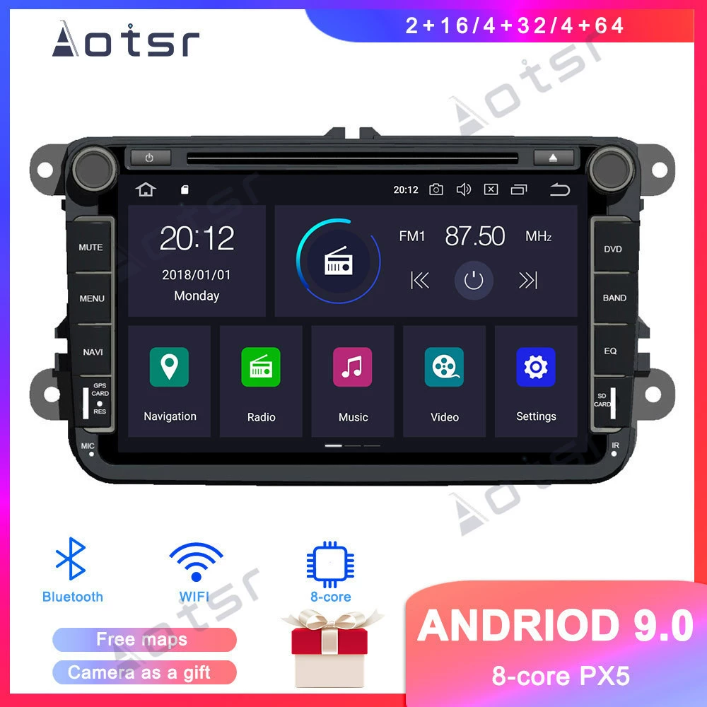 Android 9.0 подходит для автомобильного навигатора Volkswagen, all-in-one 4G+64G, общий умный навигатор Volkswagen