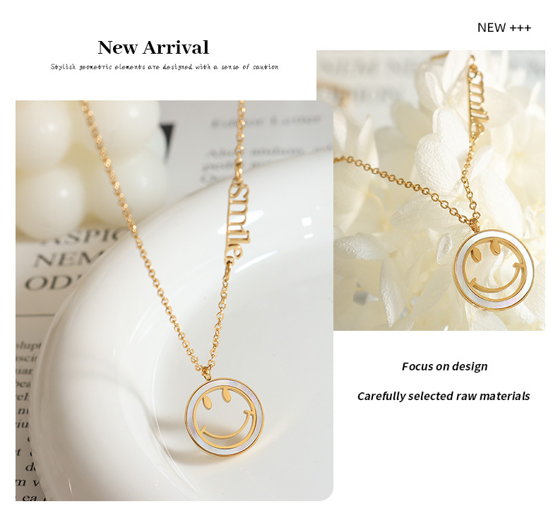 Ethnic Style Geometric Titanium Steel Plating Shell Pendant Necklace 1 Piece