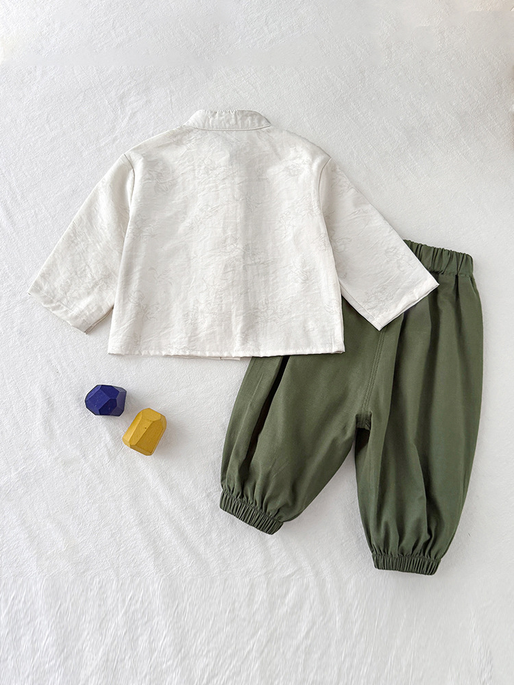 Trajes de niños Tang primavera y otoño manga larga bebé camisa china para niños chinos ropa de abrazadera para niños