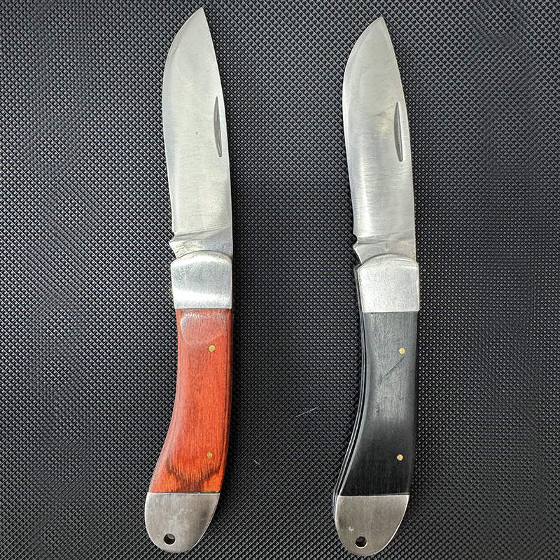 野营折叠小刀不锈钢家用水果刀钥匙扣小刀户外便携彩木柄小折刀具