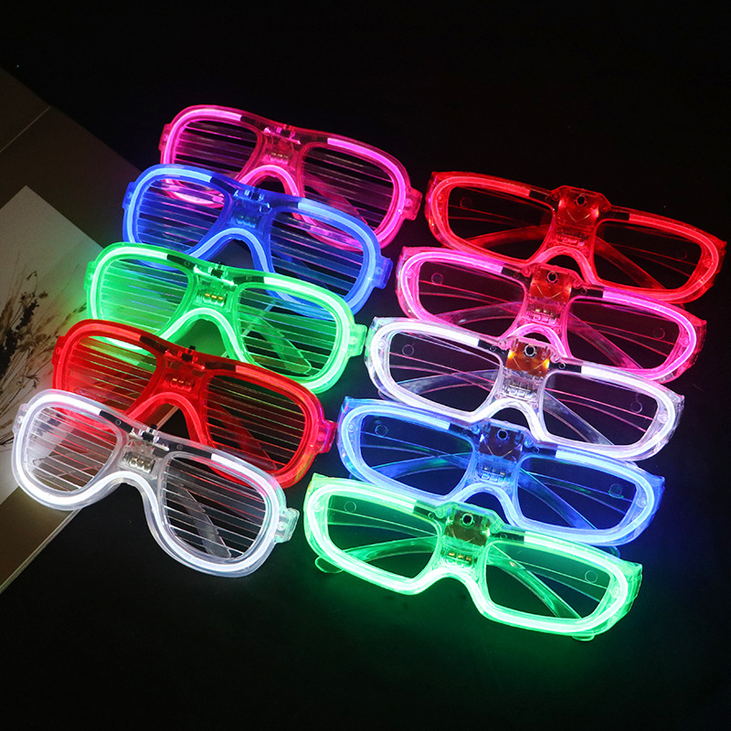 Creativo de moda de tres bloques flash gafas luminosas tecnología sentido bar disco fiesta cóncava forma Festival de Música gafas