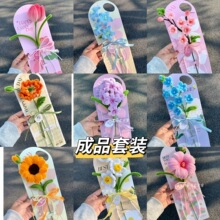 教师女神节单支花束手提花卡鲜花包装花艺沙龙手工成品一支玫瑰花