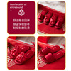 Red summer slippers for beloved indoor, mute non-slip deodorized cloth, footwear