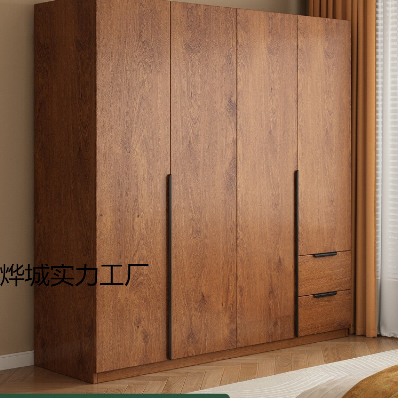 Wardrobe for Home Bedroom Rental Small Apartment Wooden Storage Cabinet 2025 New Simple Hanging Wardrobe