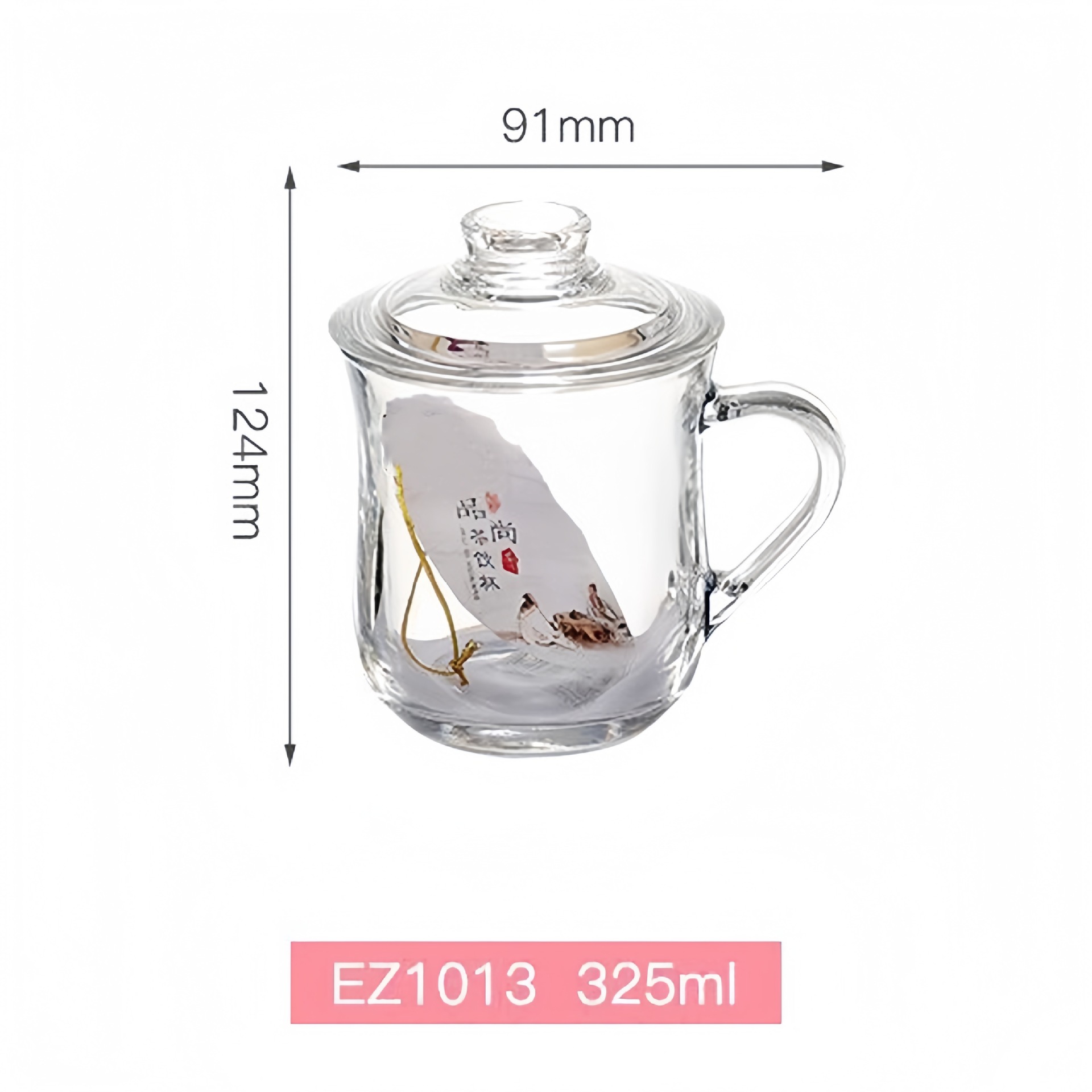 Taza de vidrio resistente al calor gruesa con tapa de taza de té con tapa de taza de té doméstica taza de agua potable taza de mesa de sala de reuniones taza de oficina