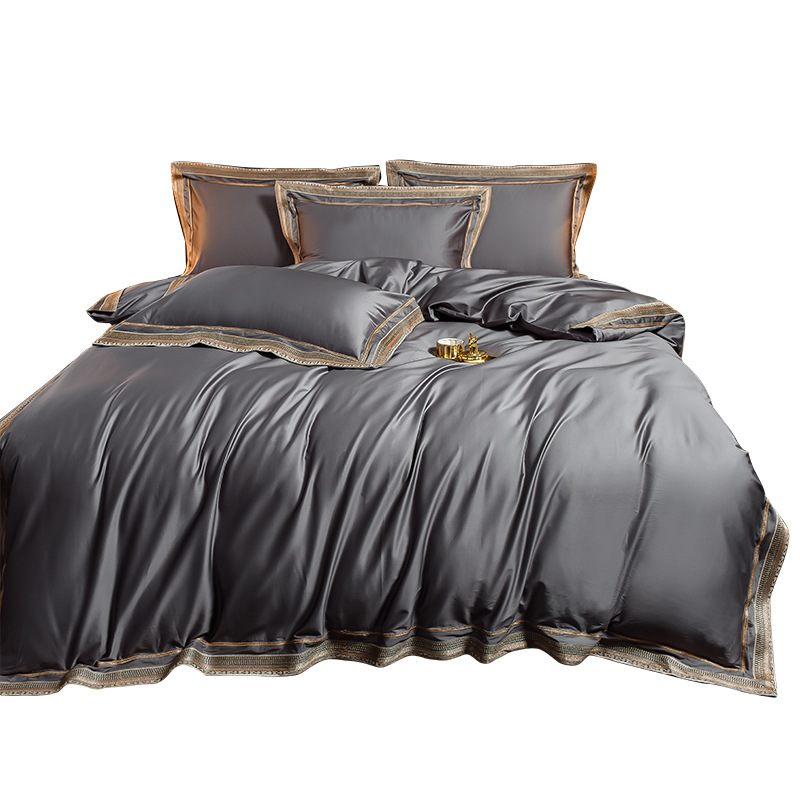 100 algodón australiano largo algodón satin homenaje bordado cuatro piezas set de algodón desnudo cama cama cama de gama alta