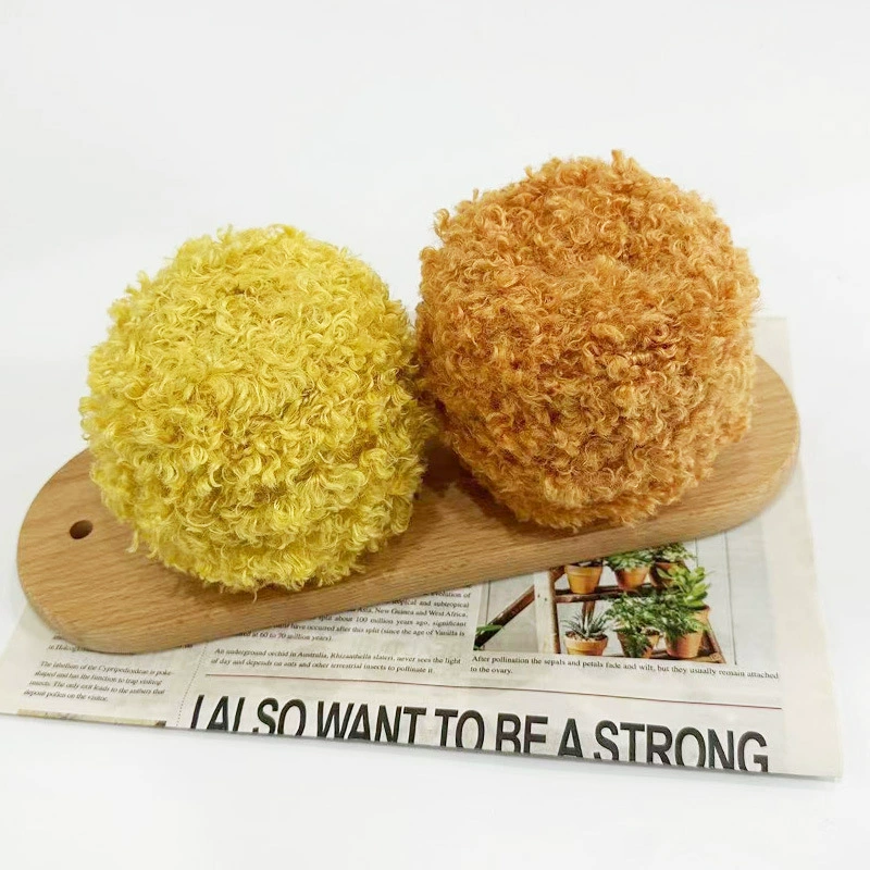 Бобиночка из плюшевой пряжи Bouclé 50 г, мягкая кукла и помпон пряжа, ~7×8×8 см, разноцветные варианты