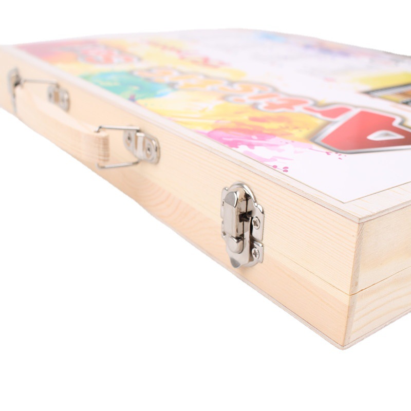 Creativo nuevo traje de combinación de pluma de color para niños 150 piezas caja de madera traje de pintura vacaciones estudiante papelería regalo