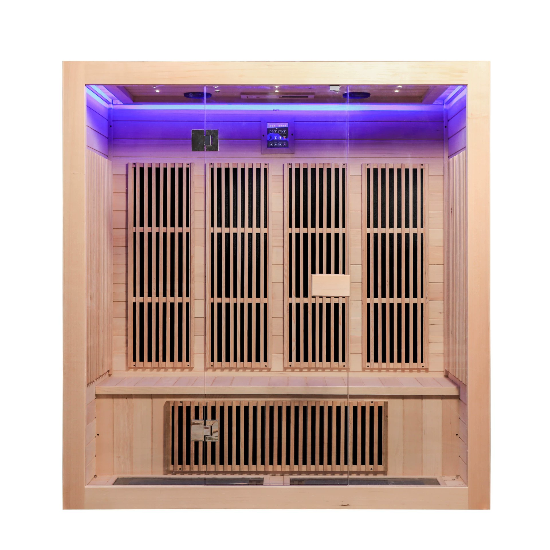 Сауна Caisheng из красного кедра с функцией световой волны, интеллектуальная сауна на 4 человека, модель CIS-14