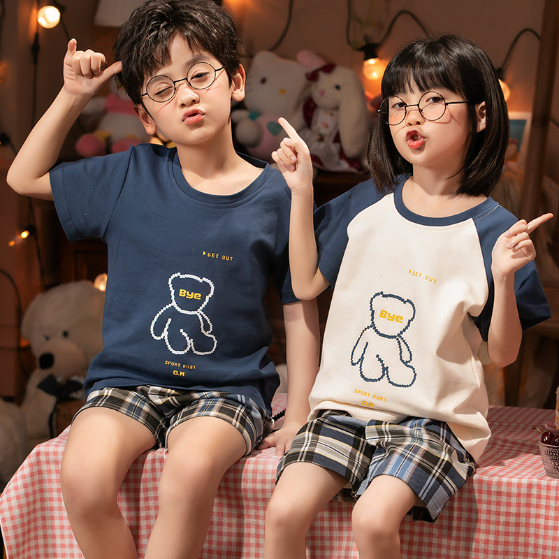 睡衣男士女士短袖短裤棉质春夏季韩版可外穿套装厂家直销