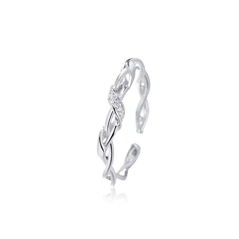 Personalised Weaving Design Couple Rings High-end Trendy Jewellery_voghion.com