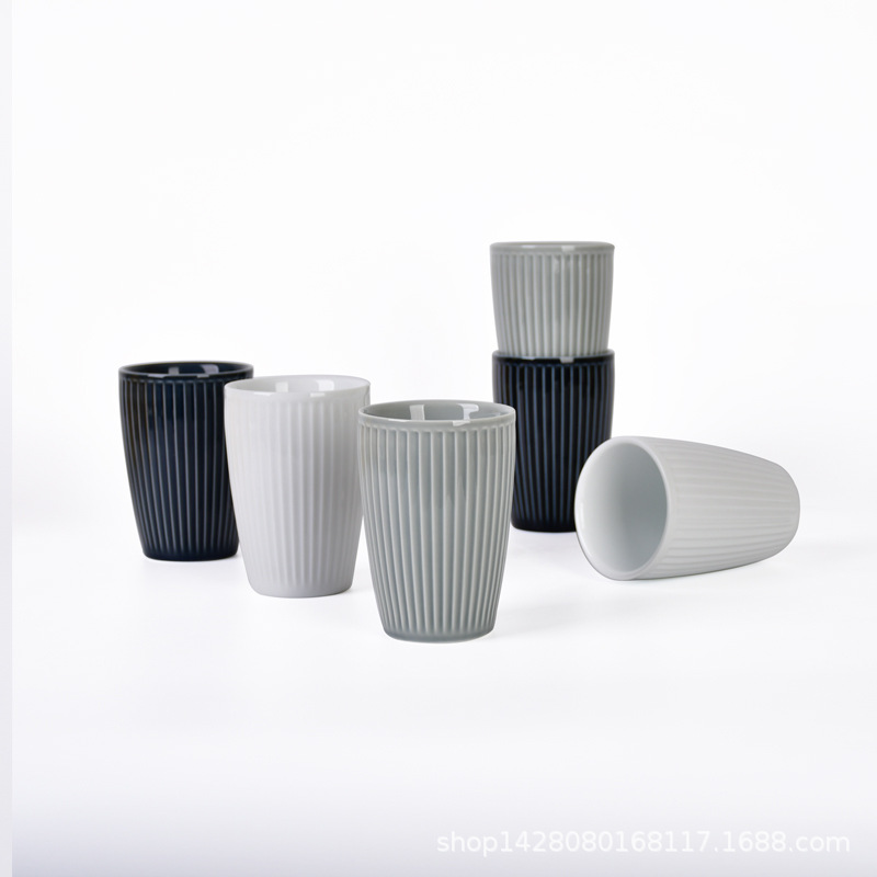 Taza de cerámica blanca de doble aislamiento térmico a prueba de escaldaduras Taza de café de oficina Taza de agua doméstica Taza de leche Taza de té