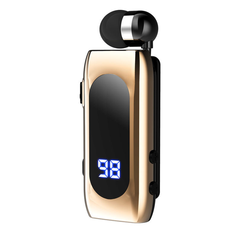 超長時間バッテリー搭載、伸縮式ケーブル付きBluetoothイヤホン、売れ筋片耳インイヤータイプ、着信時バイブレーション機能付きビジネスイヤホン|undefined