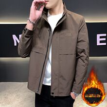新款外套加棉加厚潮流户外休闲夹克男士2024韩版秋冬修身潮男加棉