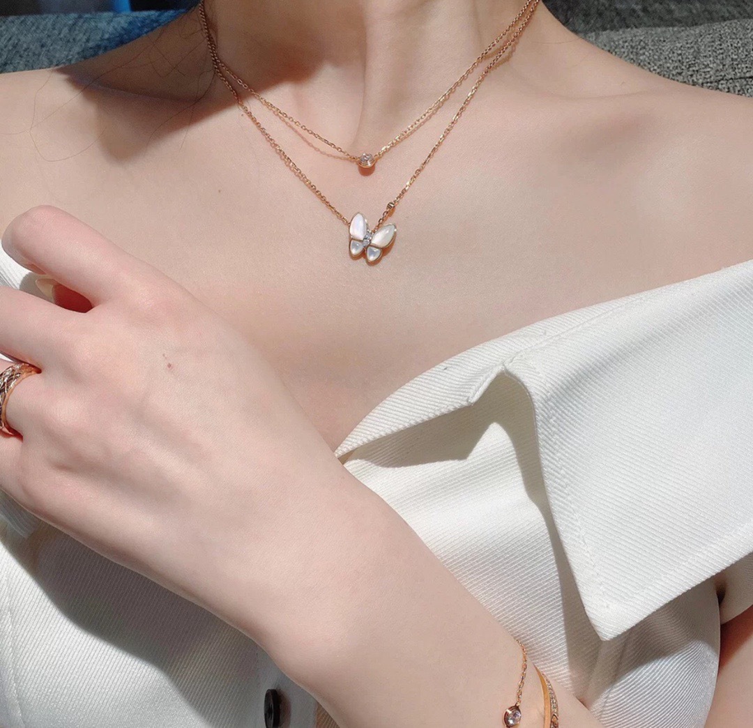 Unisex Mode Einfache Weiße Mutter Der Perle Schmetterling Halskette Weibliche Temperament Vielseitige Net Version Süße Schlüsselbein Kette_voghion.com