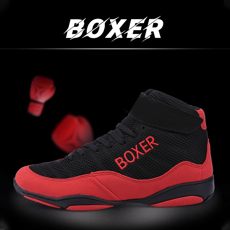 Boxing Shoes for Men and Women, Professional Wrestling Shoes, Indoor Fitness Fighting Shoes, Sanda Training Shoes, Non-Slip Breathable Free Fighting Shoes