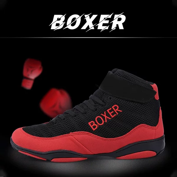 Boxing Shoes for Men and Women, Professional Wrestling Shoes, Indoor Fitness Fighting Shoes, Sanda Training Shoes, Non-Slip Breathable Free Fighting Shoes