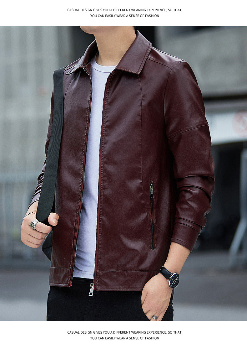 Herren Lederjacke Business Freizeit Sakko Für Herren Mit Revers_voghion.com