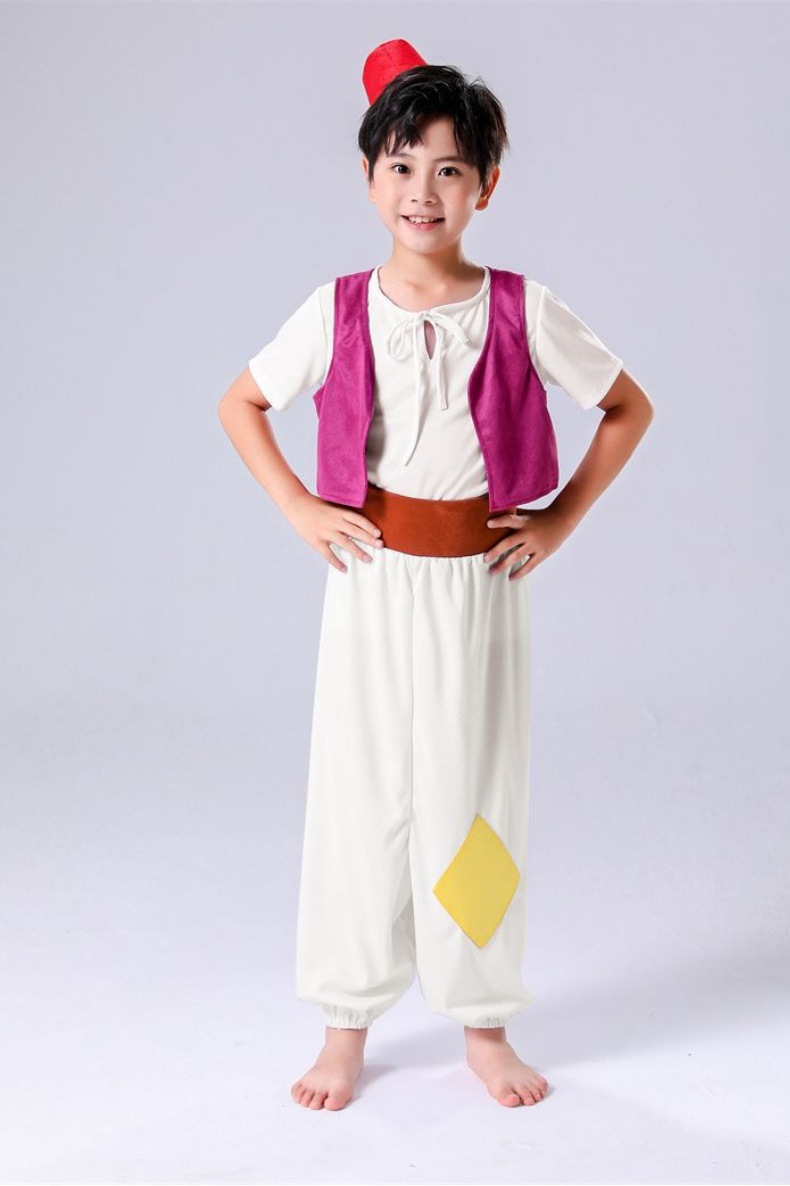 Children's Arabian Boys Aladdin Prince Role Play Stage Outfit Performance Costume Cosplay_ecoleips.com