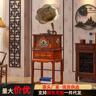 New Chinese style solid wood classical Gramophone Big Horn Vinyl CD player Europe and America carving Phonograph Manufactor Selling