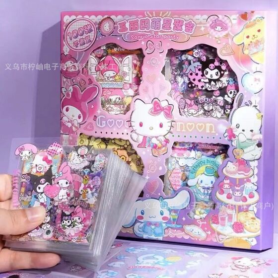 Kulomi Transparent Water Cup Cartoon Toy Sticker Hand Account Change Sticker Waterproof Gift Box Hand Account Girl Creative Sticker