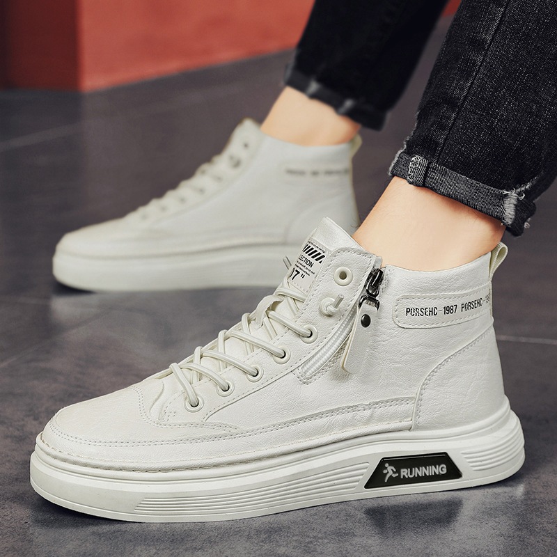 Zapatos de hombre de alta calidad de tendencia de otoño y invierno 2024 nuevos zapatos de skate con cremallera para hombres con zapatos deportivos casuales de moda para estudiantes