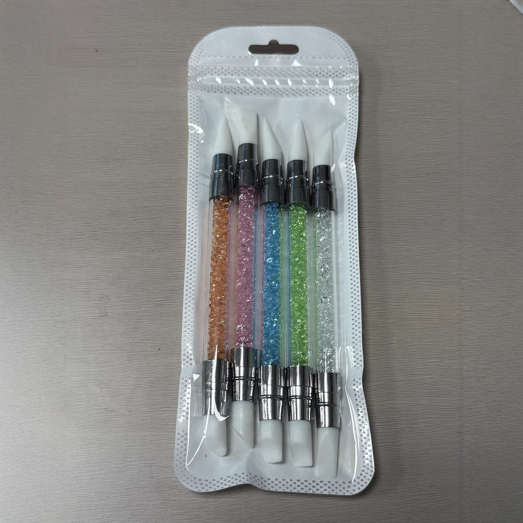 Pincel de Silicona para Uñas de Acrílico de Doble Cabeza Multifuncional para Manicura