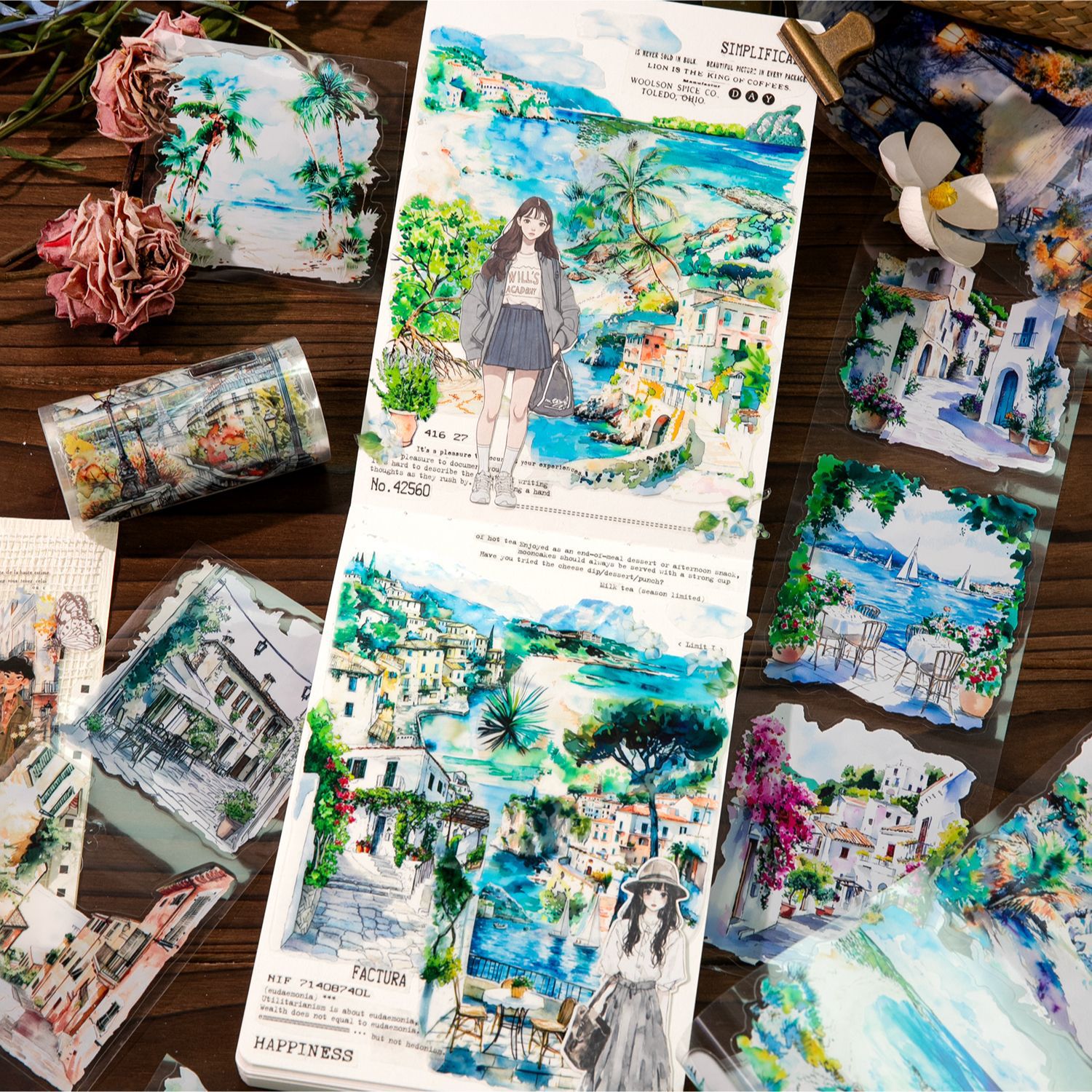 Yanji tape world's corner series of landscaping creative collage…