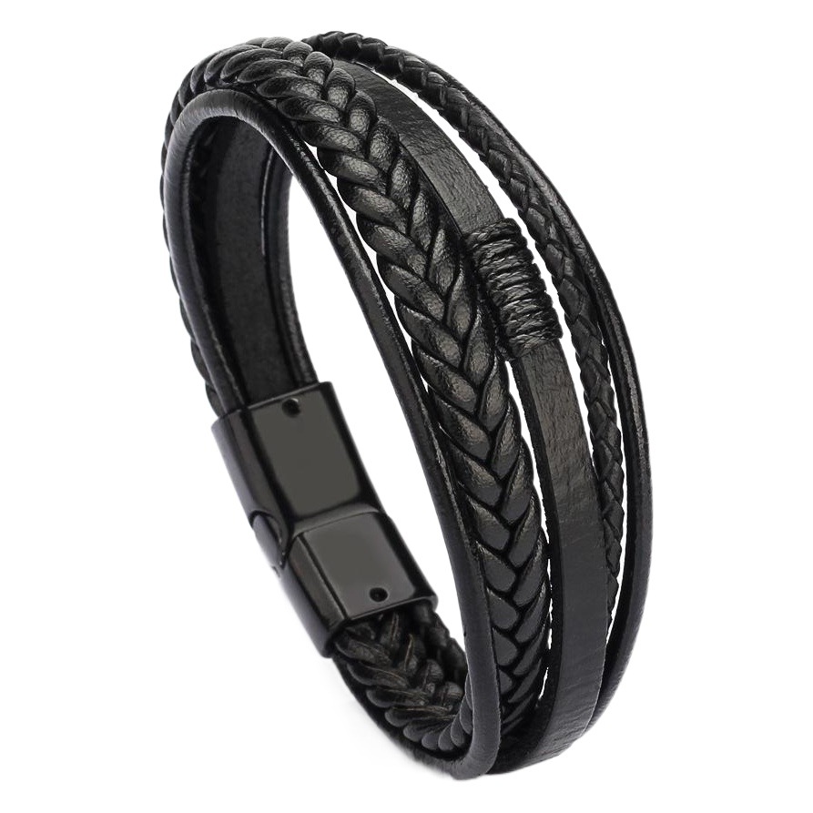 Venta caliente transfronteriza original europea y americana joyería moda cuerda de cuero pulsera tejida a mano pulsera de los hombres joyería de estilo étnico