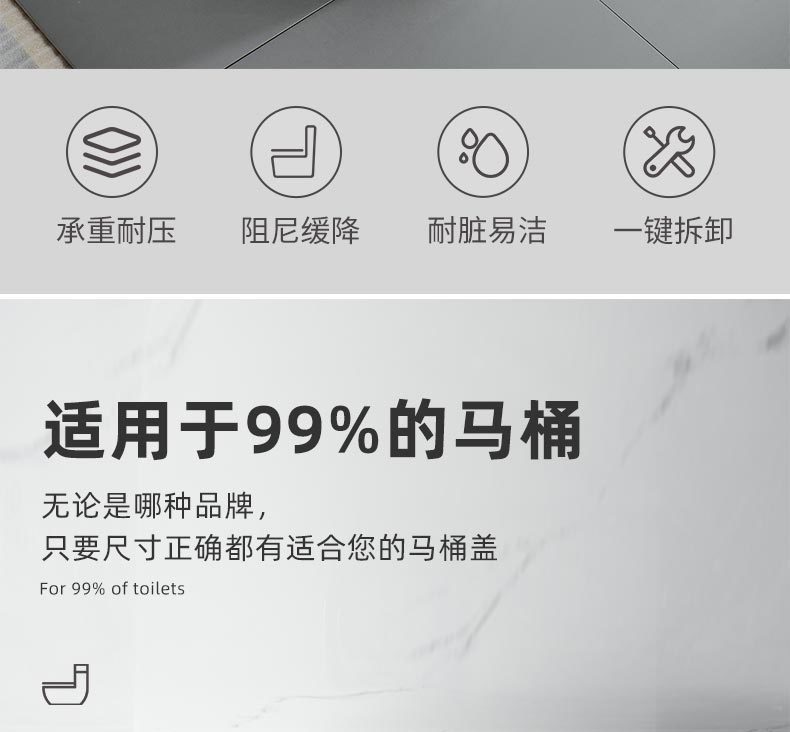 Wholesale of universal slow-lowering household thickened and durable old-fashioned UVO extra-thick toilet seat cover accessories undefined