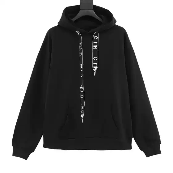 High-Quality Classic Drawstring Long-Sleeved Letter Logo Hoodie for Men and Women, Loose Hooded Sweatshirt for Couples, Versatile