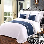 五星级酒店涤棉布草四件套民宿宾馆贡缎全纯TC8020棉活性印染被套