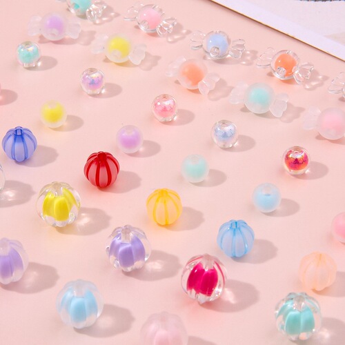 Acrylic beads within beads homemade beaded bracelet jewelry handmade diy braided necklace earrings hair accessories handmade materials