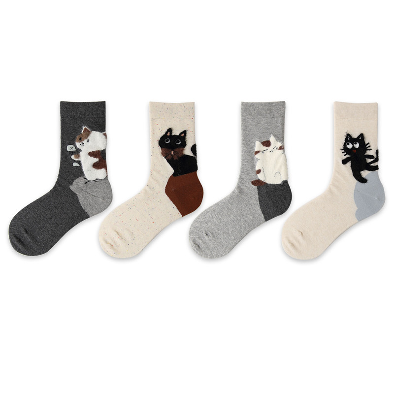 Heel Big Cat Original Socks Women's Socks Simple Design Cotton Boneless Socks Plush Big Cat ns Trendy Tube Socks Heel Big Cat Original Socks Women's Socks Simple Design Cotton Boneless Socks Plush Big Cat ns Trendy Tube Socks
