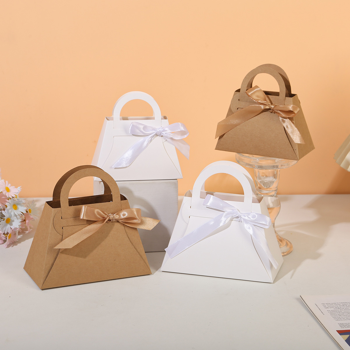 创意小清新手提包包款系丝带糖果饼干盒生日派对小朋友伴手礼现货