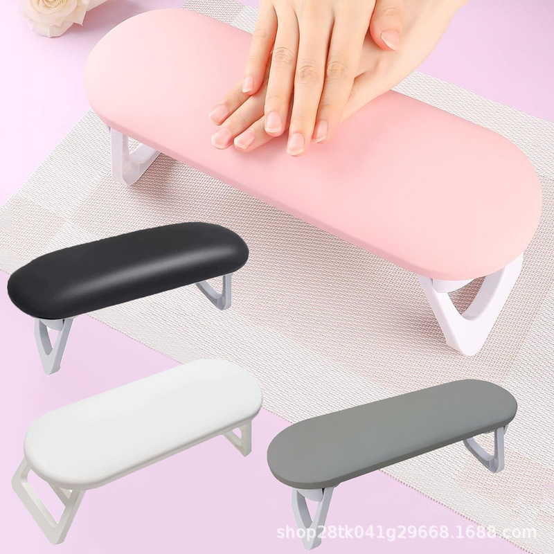 Nail Hand Pillow Professional Foldable Pu Leather with Pvc Desk Mat Acrylic Holder Soft Nail Hand Pillow Anti