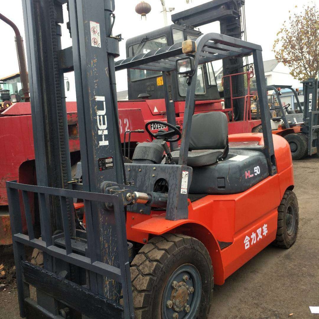 厂家供应二手叉车5吨内燃叉车合力5吨三节二级升高4.5米电动叉车