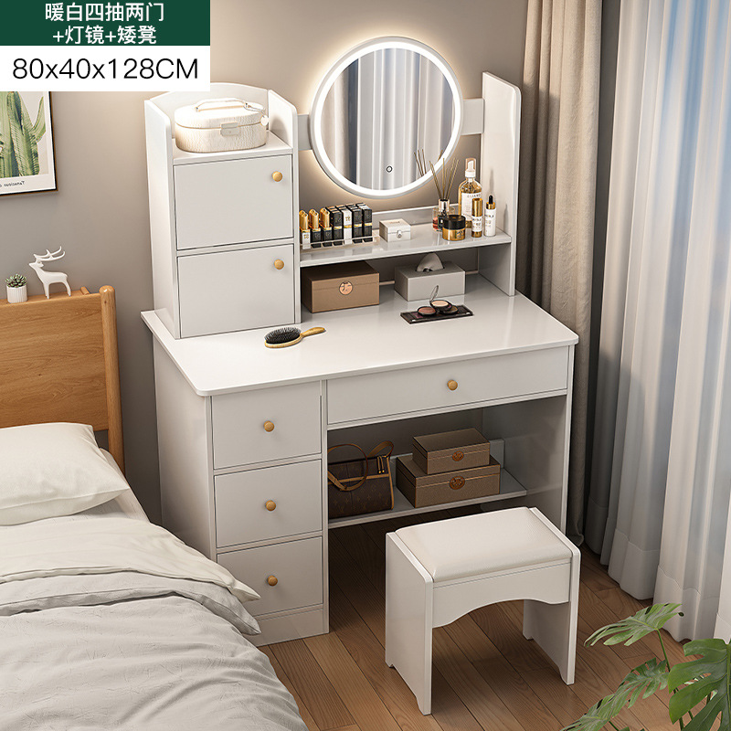 Tocador dormitorio simple moderna pequeña mesa de maquillaje espejo gabinete de maquillaje nuevo apartamento pequeño dormitorio principal mesita de noche mesa de maquillaje