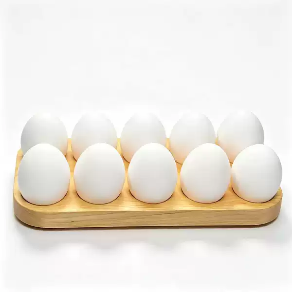 Wooden egg tray, household wooden egg rack, ten-compartment egg display tray, kitchen countertop egg storage tray