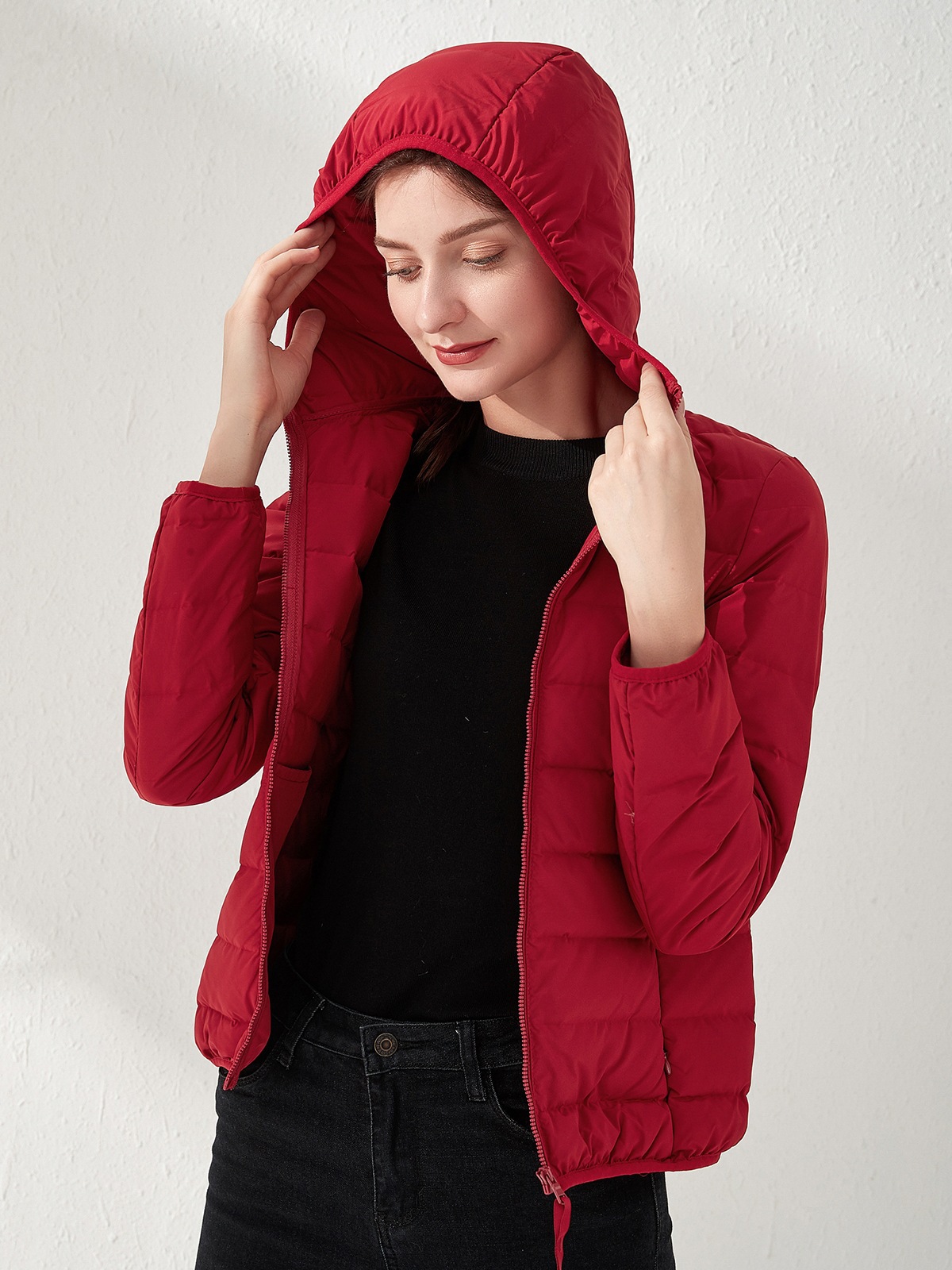Tik Tok transfronterizo caño invierno plumón chaqueta de mujer ligera corta estilo coreano sin costuras en un tejido de gran tamaño abrigo caliente moda image 4