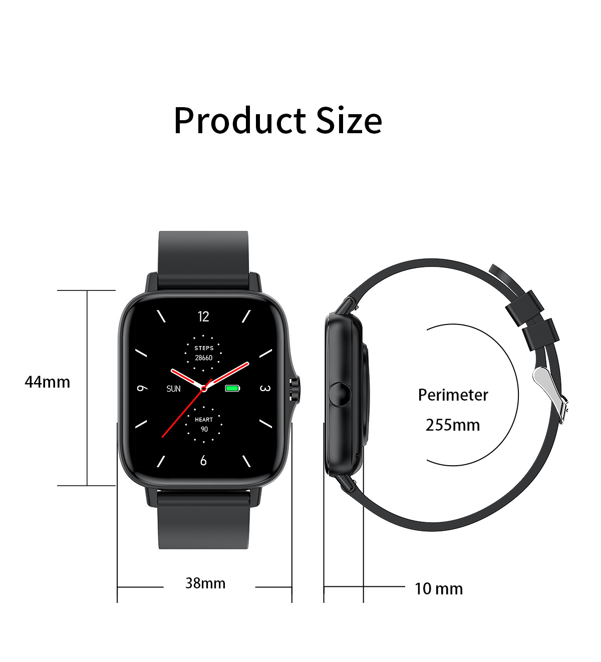T42 SmartWatch Bluetooth appel moniteur de fréquence cardiaque étanche_voghion.com