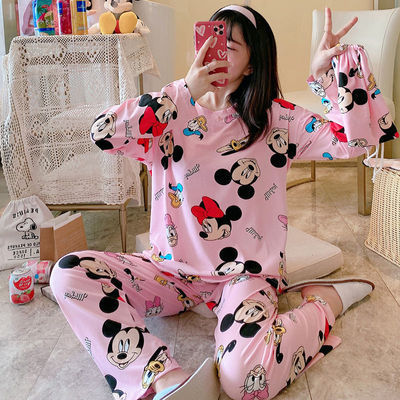 Pijamas de mujer para primavera y otoño, manga larga, pantalones largos de verano, nuevo estilo 2026, conjunto de mujer, ropa de estar en casa de moda en internet, superventas de primavera y verano