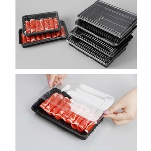 Supermarket cold fresh meat display special tray multi-specification thickened commercial cooked food plate disposable plastic packing box