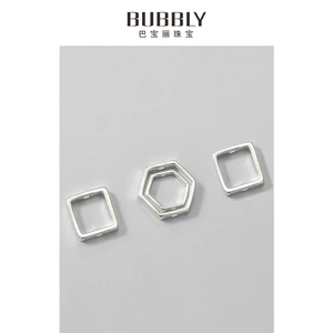 DIY Beaded Bracelet Frame s925 Sterling Silver Square Hexagon Middle Can Put Beads Wrap Bead Accessories