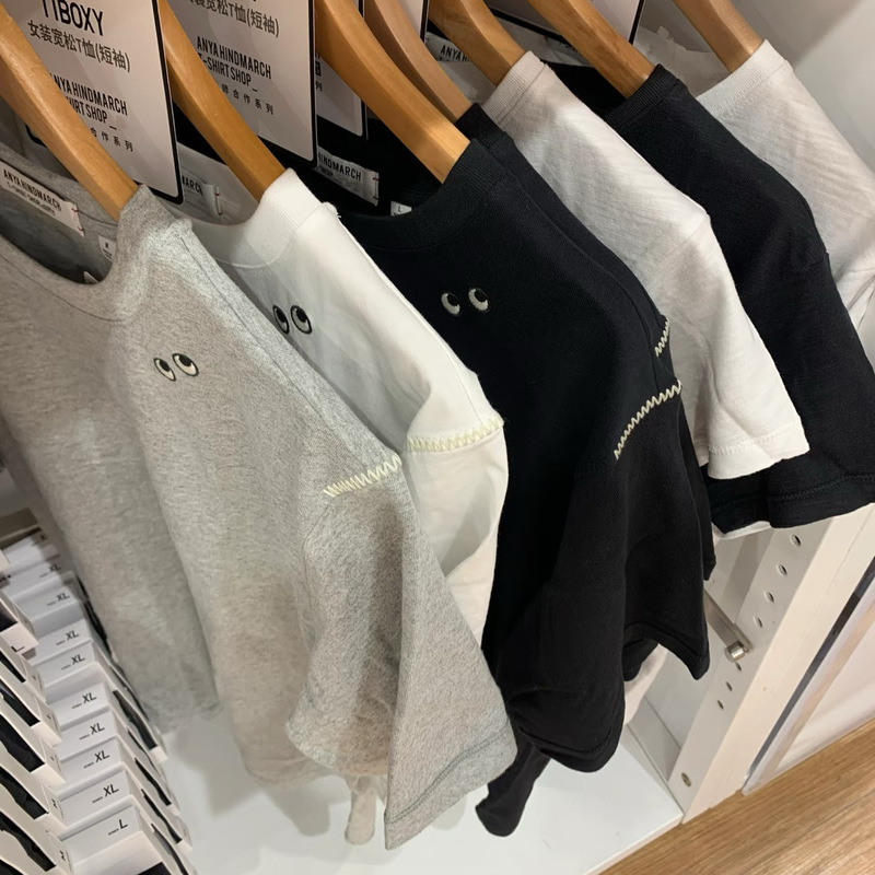 Women's Clothing! Eye T-Shirt! T1Boxy Short-Sleeved Anya Collaboration Small Eye Top 2025 Summer Style 475526