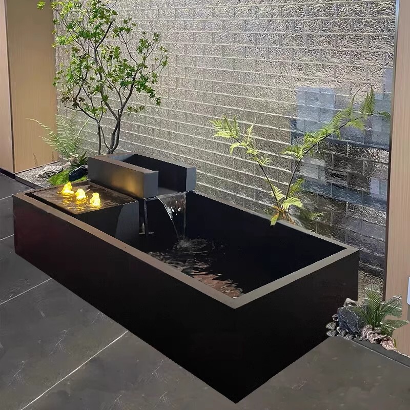 304 Stainless Steel Courtyard Landscape Flowing Water Circulation Small Fountain Fountain Fish Pond Landscaping Garden Waterscape Outdoor