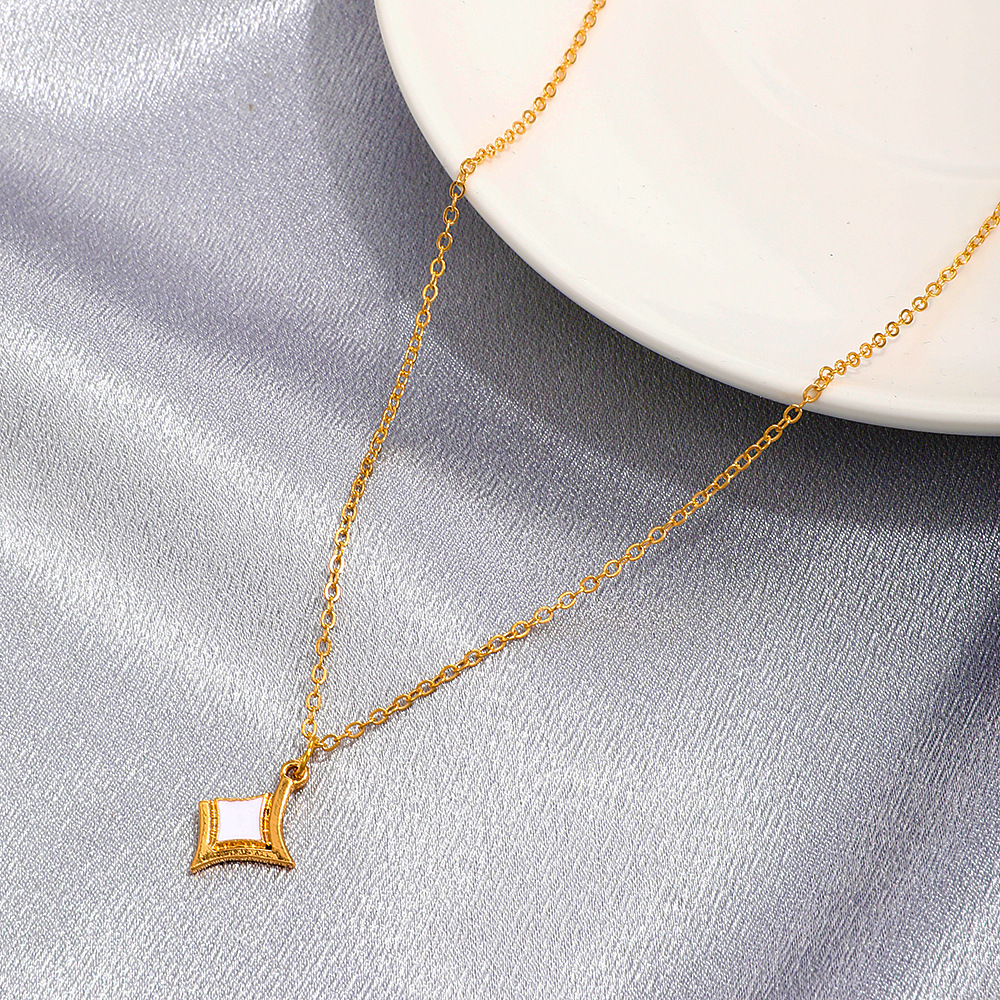 Korean Ins Style Rhombus Necklace Set Retro Internet Hot Metal Geometry Bracelet Special-interest Design Fashion Accessories For Women display picture 5