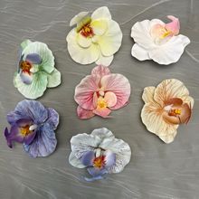 欧式皱边仿真蝴蝶兰头头饰帽花发卡鞋花伴手礼diy制作甜品台装饰